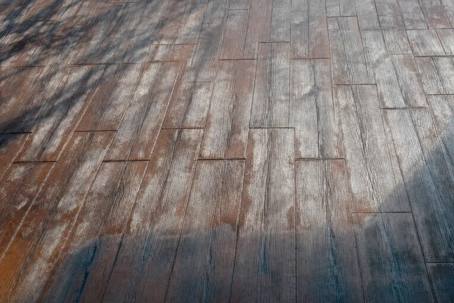 Fusta Canadà - paviment de formigó imprès imitació fusta 123x50 + 98x24 + 24,5x24,5 cm - Formigó Imprès Girona