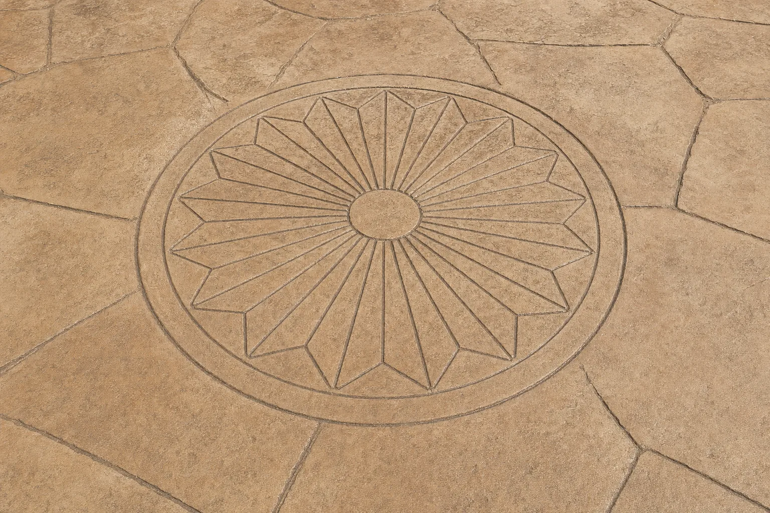 Circular Fractal - peça circular decorativa de formigó imprès Ø 62 cm - Formigó Imprès Girona