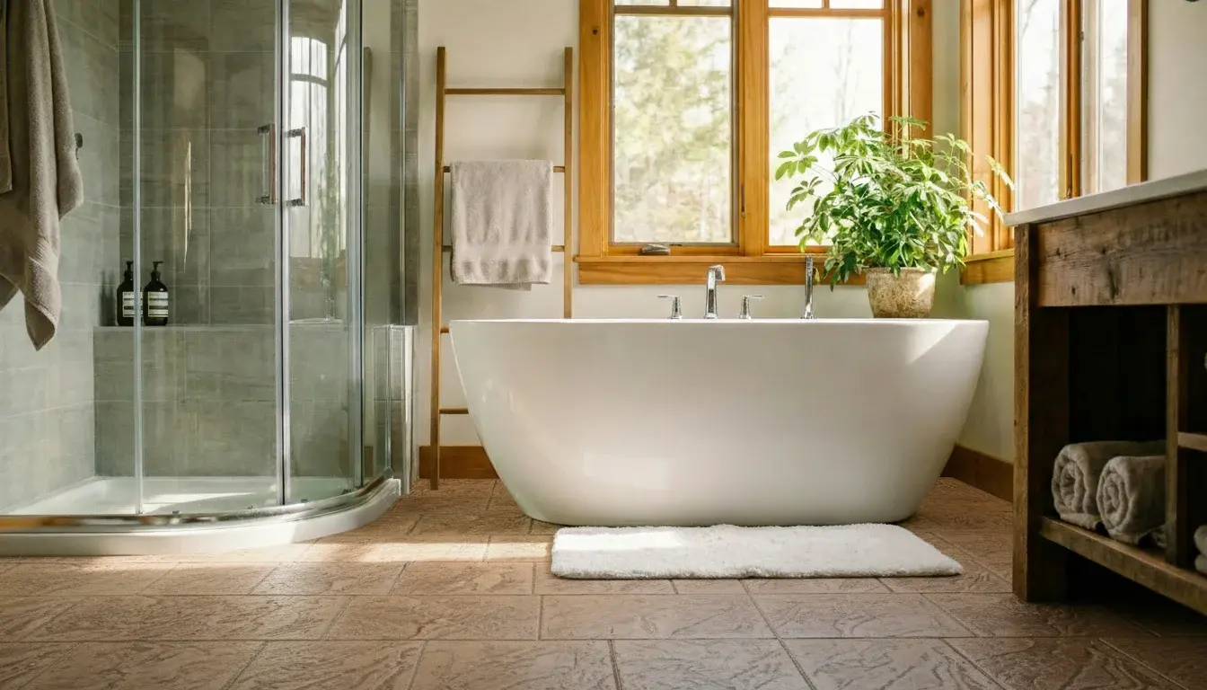 Bany amb terra de formigó