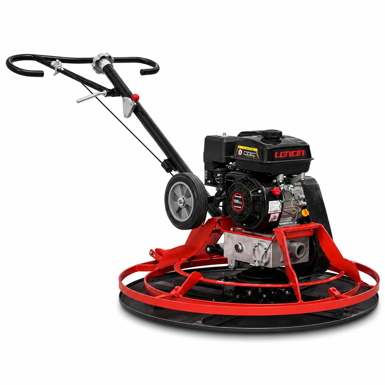 Vista frontal-esquerra de la fratasadora DMR1000D mostrant manillar i motor